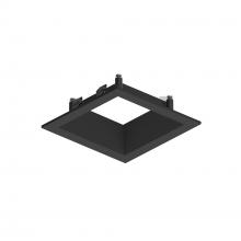 Nora NAPF-3SDNB/CL - 3" Apollo Square Flanged Downlight Trim with Clear Lens, Black Finish