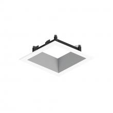 Nora NAPF-3SDNHZMPW/CL - 3" Apollo Square Flanged Downlight Trim with Clear Lens, Haze Reflector / Matte Powder White