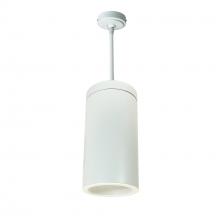 Nora NYLS3-6P1L535FC12WWW - 6" Sapphire III Pendant Mount White Cylinder, Matte Powder White Reflector/Matte Powder White