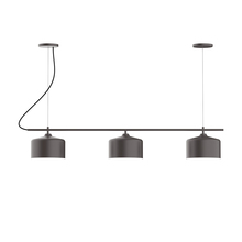 Montclair Light Works CHA419-57-C21 - 3-Light Linear Axis Chandelier with White SJT Cord, Bronze Matte