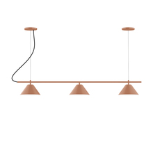 Montclair Light Works CHA421-19-C21 - 3-Light Linear Axis Chandelier (8" Axis pack)