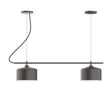 Montclair Light Works CHB419-57 - 2-Light Linear Axis Chandelier, Bronze Matte