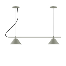 Montclair Light Works CHB421-24-L12 - 2-Light Linear Pinnacle LED Chandelier, Moss Green