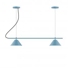 Montclair Light Works CHB421-40-L12 - 2-Light Linear Pinnacle LED Chandelier, Slate Gray