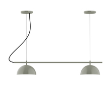 Montclair Light Works CHB431-24-L12 - 2-Light Linear Arcade LED Chandelier, Moss Green
