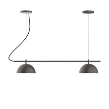 Montclair Light Works CHB431-57-C21-L12 - 2-Light Linear Arcade LED Chandelier with White SJT Cord, Bronze Matte