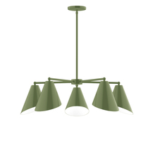 Montclair Light Works CHC415-22 - 5-Light Jasmine Chandelier, Fern Green