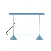 Montclair Light Works CHBX445-54-L12 - 2-Light Linear Nest LED Chandelier, Light Blue