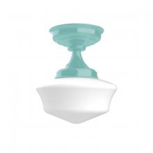 Montclair Light Works FMA021-48 - 12" Schoolhouse glass, flush mount ceiling light, Sea Green