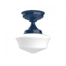 Montclair Light Works FMA021-50 - 12" Schoolhouse glass, flush mount ceiling light, Navy