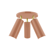 Montclair Light Works FMH440-19-91 - Martin 3-light Flush Mount, Terracotta with Brushed Brass Swivels