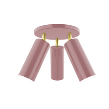 Montclair Light Works FMH440-20-91 - Martin 3-light Flush Mount, Mauve with Brushed Brass Swivels