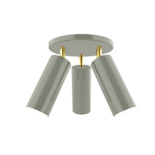 Montclair Light Works FMH440-24-91 - Martin 3-light Flush Mount, Moss Green with Brushed Brass Swivels