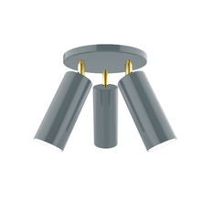Montclair Light Works FMH440-40-91 - Martin 3-light Flush Mount, Slate Gray with Brushed Brass Swivels