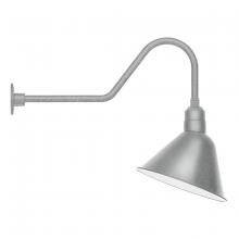 Montclair Light Works GNC104-49 - 14" Angle shade gooseneck wall mount, Painted Galvanized