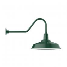 Montclair Light Works GNC186-42-B01-G05 - 20" Warehouse shade, gooseneck wall mount, decorative canopy cover & clear glass & cast guard