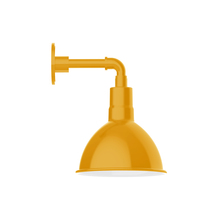 Montclair Light Works GNM115-21 - 10" Deep Bowl shade, straight arm wall mount, Bright Yellow