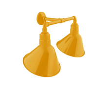 Montclair Light Works GNR103-21 - Angle 12" 2-Light Straight Arm Wall Light in Bright Yellow
