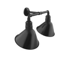 Montclair Light Works GNR103-41 - Angle 12" 2-Light Straight Arm Wall Light in Black