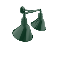 Montclair Light Works GNR103-42 - Angle 12" 2-Light Straight Arm Wall Light in Forest Green
