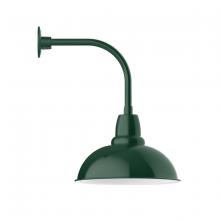 Montclair Light Works GNU108-42-B01-G06 - 16" Cafe shade, Curved Arm wall mount, decorative canopy cover & Frosted Glass & cast guard