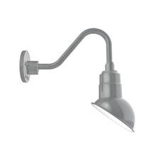 Montclair Light Works GNV119-49 - 7" Emblem shade gooseneck wall mount, Painted Galvanized