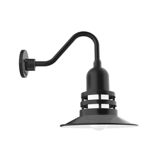 Montclair Light Works GNV148-41 - 12" Atomic shade, Gooseneck wall mount, Black