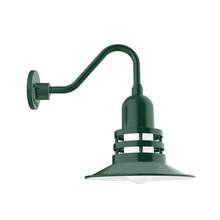 Montclair Light Works GNV148-42 - 12" Atomic shade, Gooseneck wall mount, Forest Green