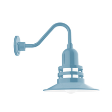 Montclair Light Works GNV148-54 - 12" Atomic shade, Gooseneck wall mount, Light Blue