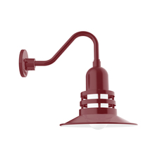 Montclair Light Works GNV148-55 - 12" Atomic shade, Gooseneck wall mount, Barn Red