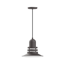 Montclair Light Works PEB148-57-C21 - 12" Atomic shade, pendant with white cord and canopy, Bronze Matte