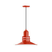 Montclair Light Works PEB149-26 - 16" Atomic shade, pendant with black cord and canopy, Vermillion