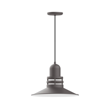 Montclair Light Works PEB149-57 - 16" Atomic shade, pendant with black cord and canopy, Bronze Matte
