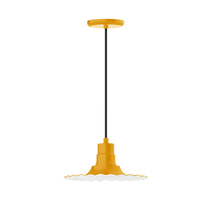 Montclair Light Works PEB158-21 - 12" Radial shade, pendant with black cord and canopy, Bright Yellow