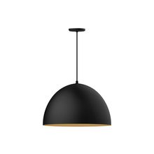 Montclair Light Works PEB213-41-75-C21 - 22" XL Choices Deep Dome Shade, medium base, white cord with canopy, Black with Gold Matte Inter