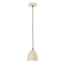 Montclair Light Works PEB417-16 - 6" Jill shade, black cord with canopy, Cream