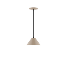 Montclair Light Works PEB421-18-C21 - 8" Pinnacle Pendant, white cord with canopy, Clay