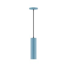 Montclair Light Works PEB426-54-C21 - 3.5" x 12" Beam Pendant, white cord with canopy, Light Blue