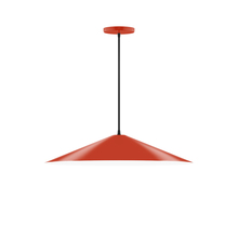 Montclair Light Works PEB429-26-C21 - 24" Vessel Pendant, white cord with canopy, Vermillion