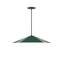 Montclair Light Works PEB429-42-C21 - 24" Vessel Pendant, white cord with canopy, Forest Green