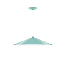 Montclair Light Works PEB429-48-C21 - 24" Vessel Pendant, white cord with canopy, Sea Green