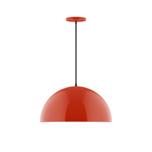 Montclair Light Works PEB433-26-C21 - 18" Arcade Pendant, white cord with canopy, Vermillion