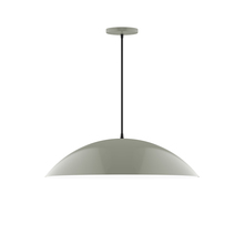 Montclair Light Works PEB439-24-C21 - 24" Plateau Pendant, white cord with canopy, Moss Green