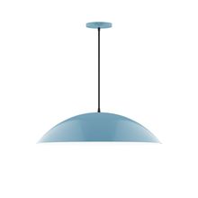 Montclair Light Works PEB439-54-C21 - 24" Plateau Pendant, white cord with canopy, Light Blue
