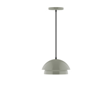 Montclair Light Works PEBX445-24-C21 - 10" Nest Pendant, white cord with canopy, Moss Green