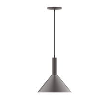Montclair Light Works PEBX466-57-C21 - 12" Chase Pendant, white cord with canopy, Bronze Matte