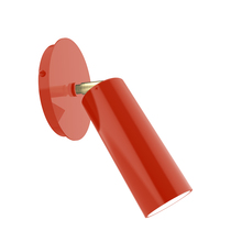 Montclair Light Works SCP440-26-91 - Martin Adjustable Wall Sconce, Vermillion with Brushed Brass Swivels