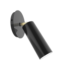Montclair Light Works SCP440-41-91 - Martin Adjustable Wall Sconce, Black with Brushed Brass Swivels