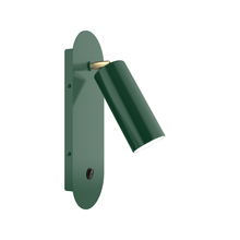Montclair Light Works SCR440-42-91 - Martin Adjustable Wall Sconce, Forest Green with Brushed Brass Swivels