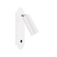 Montclair Light Works SCR440-44-91 - Martin Adjustable Wall Sconce, White with Brushed Brass Swivels